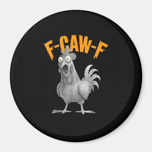 Aimant Drôle de poulet F-Caw-F F-Caw-F poulet Rétro Class (Devant)