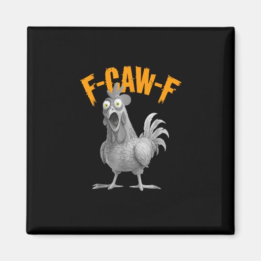Aimant Drôle de poulet F-Caw-F F-Caw-F Rétro Classique (Devant)