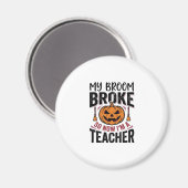 Aimant Drôle de professeur d'Halloween Balai Cassa Concep (Recto/Verso)