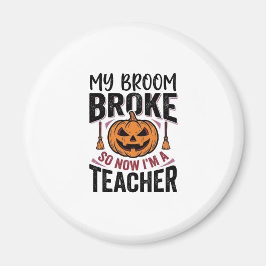 Aimant Drôle de professeur d'Halloween Balai Cassa Concep (Devant)