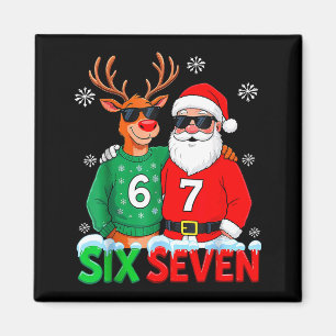 Aimant Drôle de Renne du Père Noël 6 7 Meme de Noël Six S