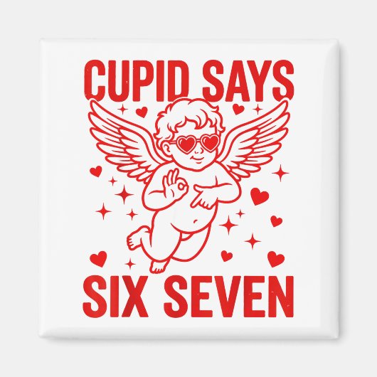 Aimant Drôle de Saint-Valentin Cud dit six sept Meme fill (Devant)