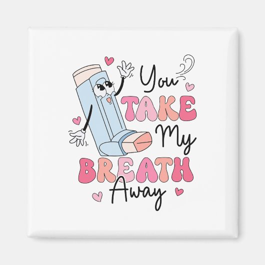 Aimant Drôle de Saint-Valentin respiratoire Équipe poumon (Devant)