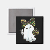 Aimant Drôle de saison de chasse Hello Halloween Camoufla (Recto/Verso)