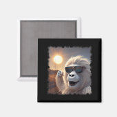 Aimant Drôle de selfie lunettes de soleil Yeti éclipse so (Recto/Verso)