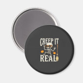 Aimant Drôle de squelette dansant Halloween Creep It Real (Recto/Verso)