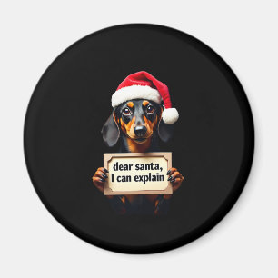 Aimant Drôle de T-shirt de Noël de teckel Cher Père Noël
