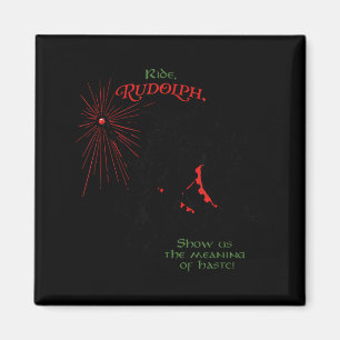 Aimant Drôle de Xmas Magicien Ride Rudolph Montre-Nous Le