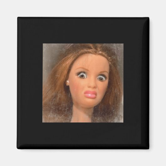 Aimant Drôle dégoûtant poupée visage mème _1 (Devant)
