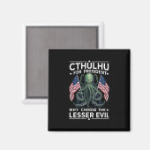 Aimant Drôle d'élection 2024 Cthulhu pour président  (Recto/Verso)