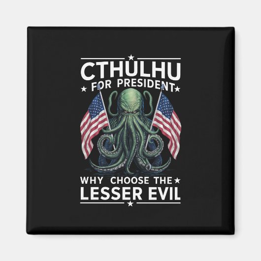 Aimant Drôle d'élection 2024 Cthulhu pour président  (Devant)