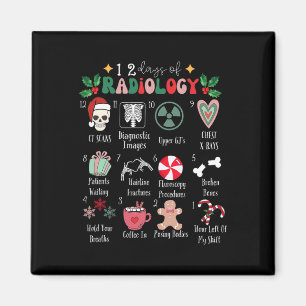Aimant Drôle des 12 jours de radiologie de Noël Radiate X