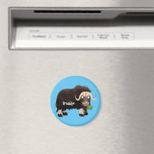 Aimant Drôle dessin animé de boeuf musqué (In Situ (Lave-vaisselle))