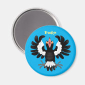 Aimant Drôle dessin animé de Magpie australienne (Recto/Verso)