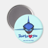 Aimant Drôle dessin de requin art cool (Recto/Verso)