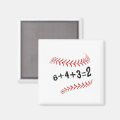 Aimant Drôle Dit Baseball 6+4+3=2 Double Play Softball (Recto/Verso)