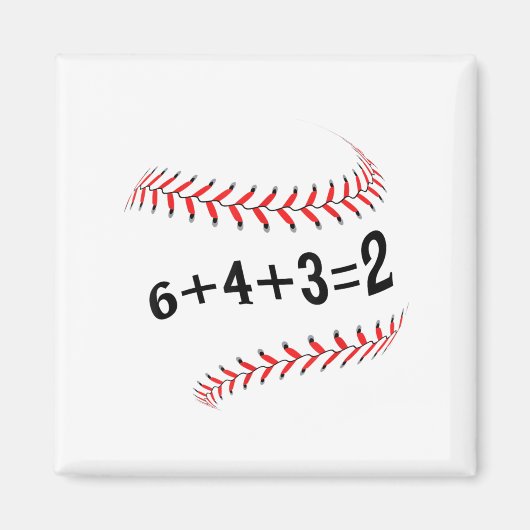 Aimant Drôle Dit Baseball 6+4+3=2 Double Play Softball (Devant)
