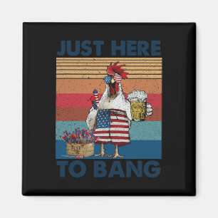 Aimant Drôle du 4 juillet juste ici pour cogner la poule