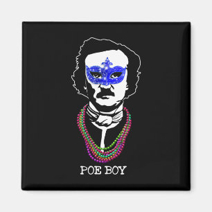Aimant Drôle Edgar Allan Poe Mardi Gras Mashup 1