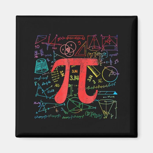 Aimant Drôle équation mathématique jour de Pi prof de mat (Devant)