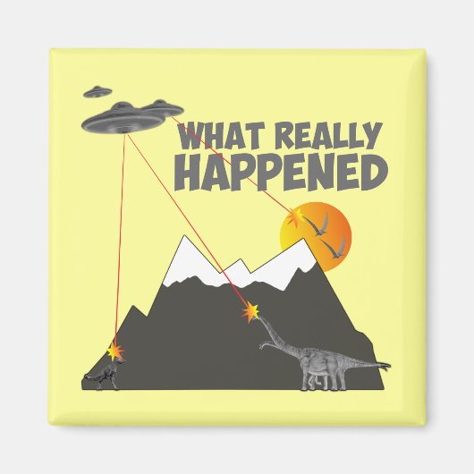 Aimant Drôle extinction des dinosaures (Devant)