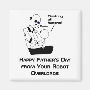 Aimant Drôle Fête des pères Robot Science Joke Cartoon