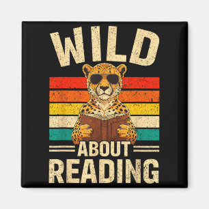 Aimant Drôle fou de lire les garçons de livre guépard rét