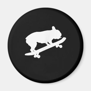 Aimant drôle français bulldog sur skboard cadeau