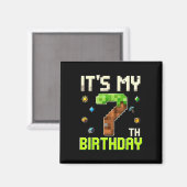 Aimant Drôle garçon d'anniversaire C'est mon 7ème anniver (Recto/Verso)