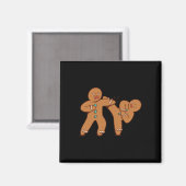 Aimant Drôle Gingerbread Man Karate Cookie Drôle Christma (Recto/Verso)