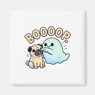 Aimant Drôle Halloween Fantôme Carlin Boop Silencieux Chi