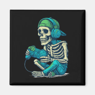 Aimant Drôle Halloween Skeleton Gamer Boys Homme Jeu Vidé