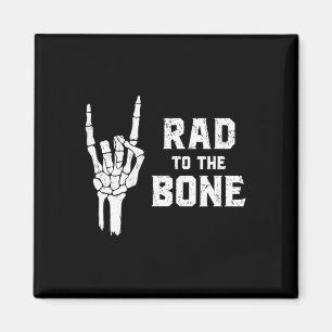 Aimant Drôle Halloween Skeleton Rock Rad À La Main À L'Os