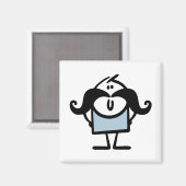 Aimant Drôle homme bâton avec moustaches (Recto/Verso)