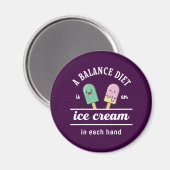 Aimant Drôle Ice Crème Diet Citation été chaud (Recto/Verso)