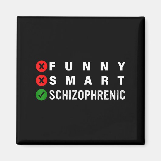 Aimant Drôle Intelligent Schizophrène Sensibilisation à l (Devant)