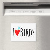 Aimant Drôle J'adore les oiseaux (In Situ (Lave-vaisselle))