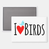 Aimant Drôle J'adore les oiseaux (Recto/Verso)
