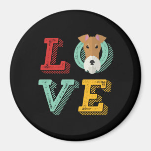 Aimant Drôle J'Aime Fox Terrier I Heart Chien Chien Chiot