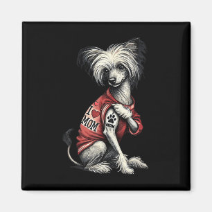 Aimant Drôle J'Aime Maman Tatouage Chinois Crested Maman 