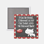 Aimant Drôle "Je peux être social" Chat (Recto/Verso)