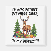 Aimant Drôle, je suis en forme, cerf dans mon congélateur (Devant)