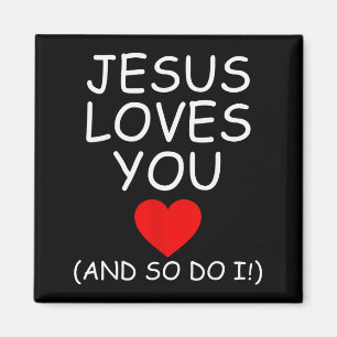Aimant Drôle Jésus T'aime Et Moi Aussi Jésus Chrétien 