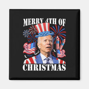 Aimant Drôle Joe Biden Joyeux 4ème Noël 4 juillet