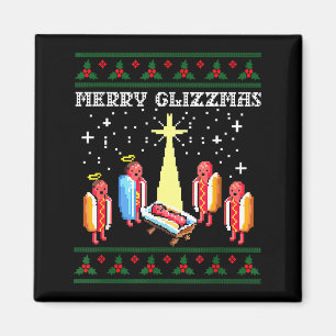 Aimant Drôle Joyeux Glizzmas Saucisses Famille Groupe Noë