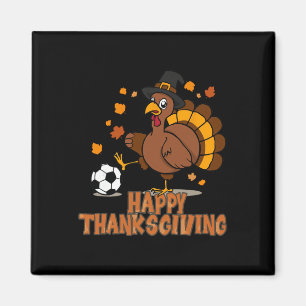 Aimant Drôle Joyeux Thanksgiving Dinde Amateurs de Footba