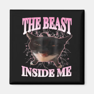 Aimant Drôle La Bête Dans Moi Silly Chat Mème Humour Chat
