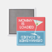 Aimant Drôle lave-vaisselle magnétique maman chargé (Recto/Verso)