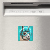 Aimant Drôle Llama Alpaca mignonette Animaux Beanie Casqu (In Situ (Lave-vaisselle))