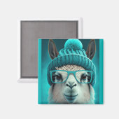 Aimant Drôle Llama Alpaca mignonette Animaux Beanie Casqu (Recto/Verso)